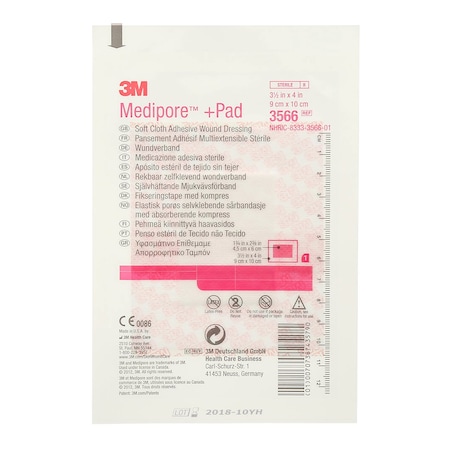 3M Adhesive Dressing Medipore 35 x 4, 25Bx, PK25 3566